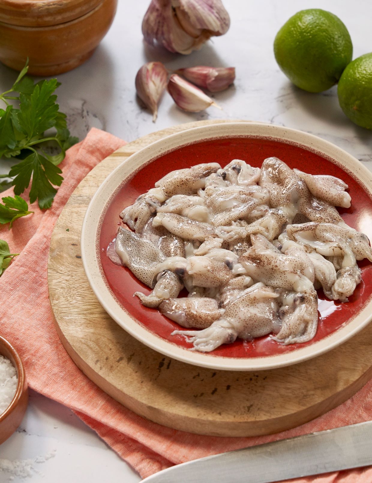 Gegrillte Baby Calamari mit Tintenmayonnaise Zutaten