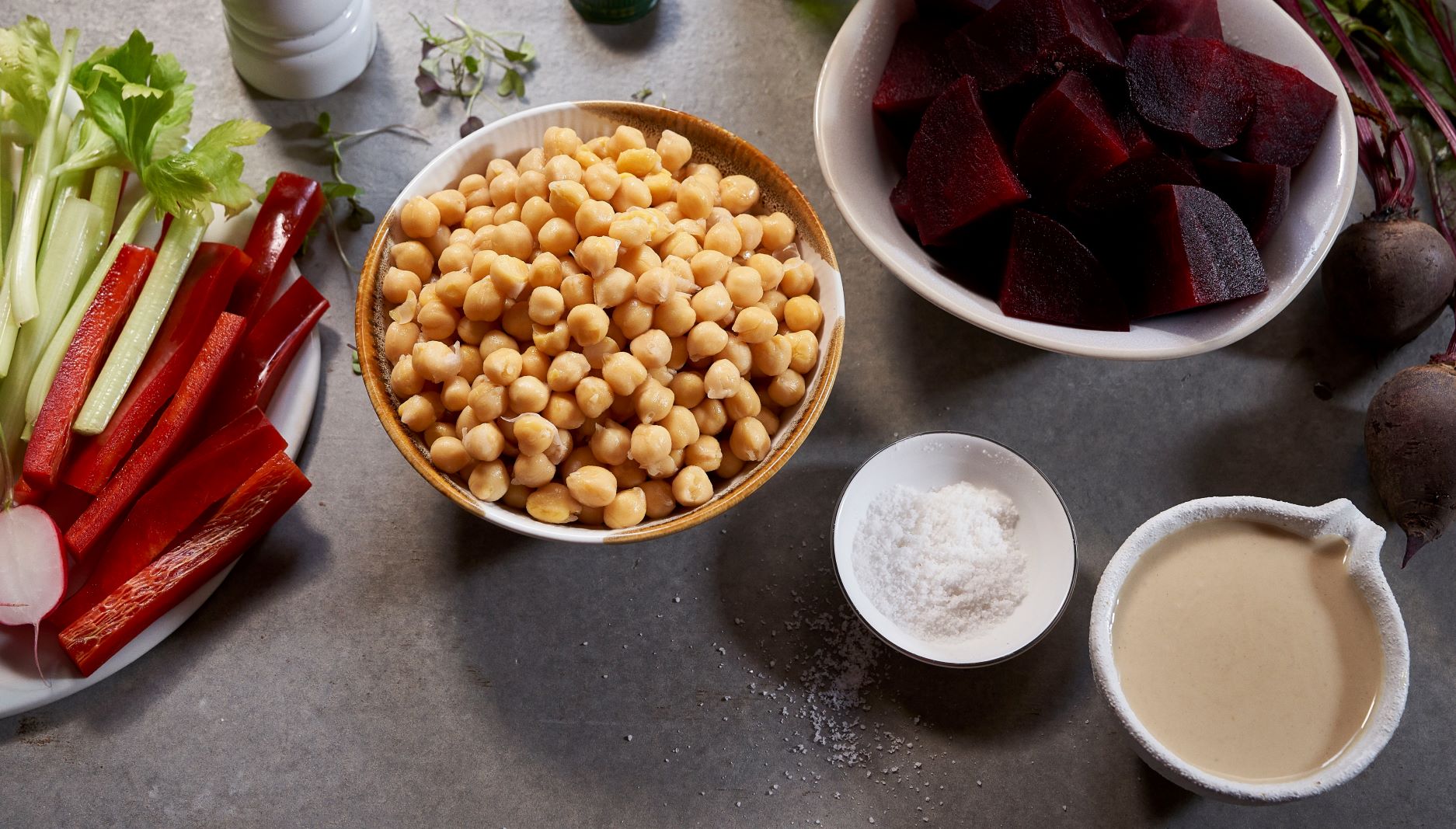Rote Beete Hummus Zutaten